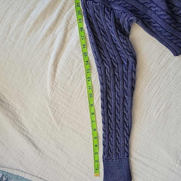 Aerie Blue Womens Y2K Cable Knit Dark Blue Cropped Sweater Size M - Picture 6 of 10